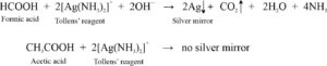 Distinguish Between Formic Acid And Acetic Acid The Gravity