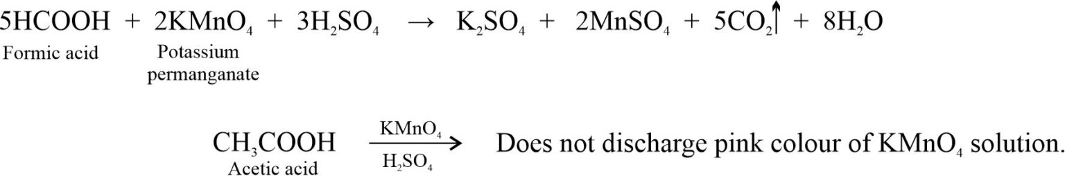 Distinguish Between Formic Acid And Acetic Acid The Gravity